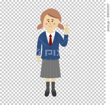 グッドポーズをする学生のイラストイメージ 89850267