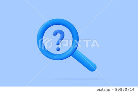 Blue question mark and search magnifying glass Blue question mark and search magnifying glass 89850714