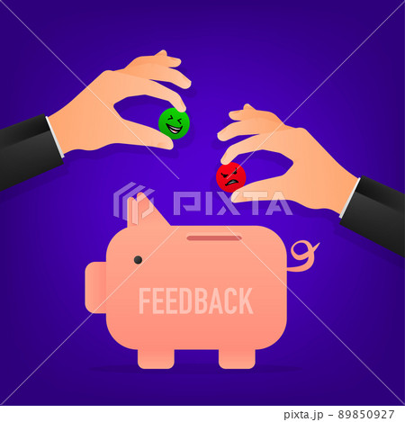 The moneybox in the form of a piggy bank collects likes. Vector illustration 89850927