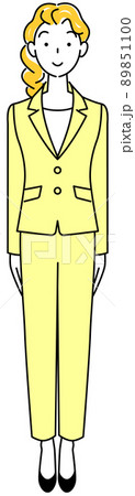 気を付けの姿勢で立っているスーツ姿の可愛い女性 全身 立ち姿 イラスト ベクター 気を付けの姿勢で立っているスーツ姿の可愛い女性 全身 立ち姿 イラスト ベクター 89851100
