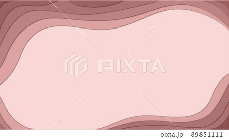 Horizontal HD banner with 3D abstract background and paper cut shapes in pastel red color shades. Vector design layout for presentations, flyers, posters and invitations. Colorful carving art 89851111