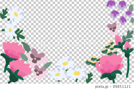 Cute flower illustration frame 89851121