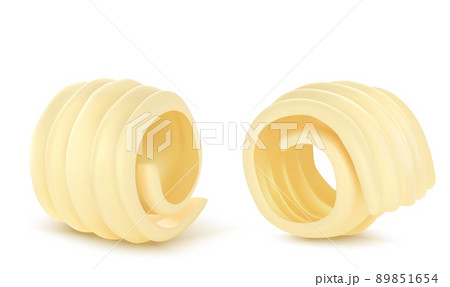 Butter curl or swirls 3d vector illustration 89851654