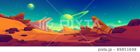 Mars surface, alien planet landscape 89851698