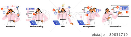 Project development business woman vector concept Project development business woman vector concept 89851719