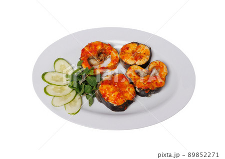 Grilled hemibagrus with salt and pepper 89852271