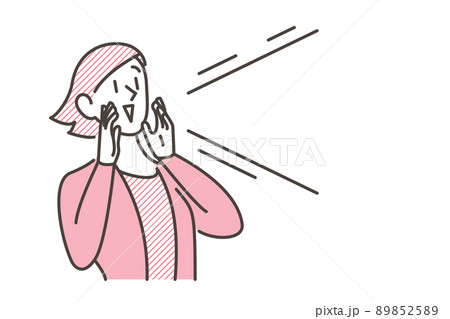 呼びかける女性【ベクターイラスト素材】 89852589