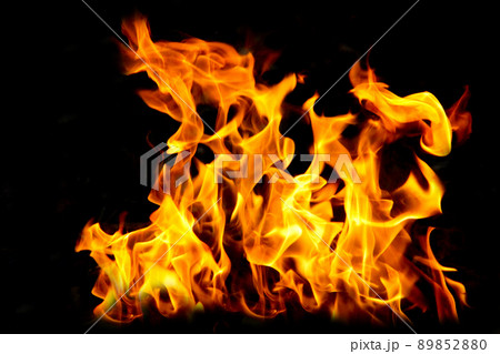 Abstract fire flame. Fire flames on black background. 89852880