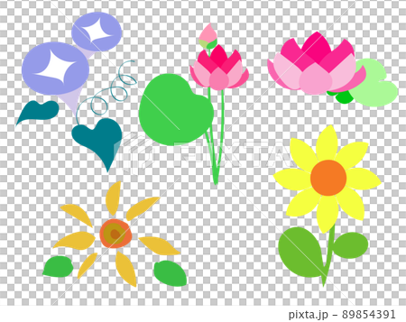 Summer flower icon set 89854391