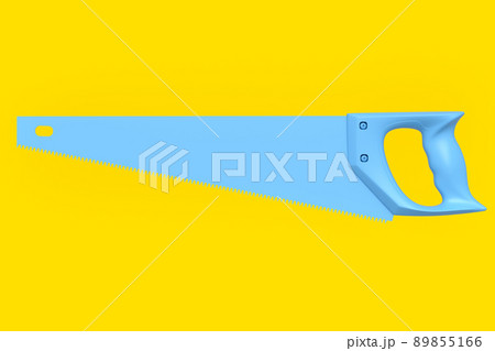Hand saw with hardened teeth isolated on yellow monochrome background 89855166