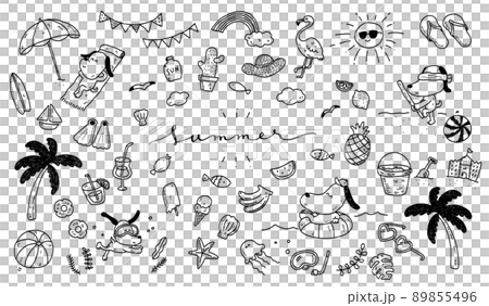 夏季塗鴉套裝/夏季材料與狗 夏季塗鴉套裝/夏季材料與狗 89855496