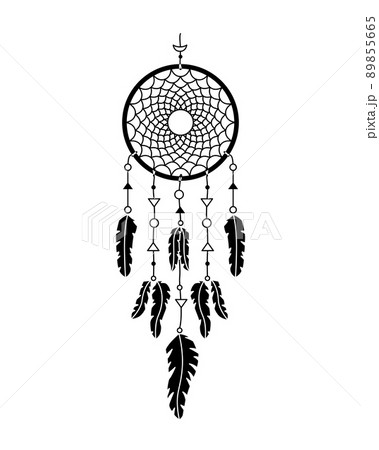 Vector illustration of dreamcatcher in boho style. Mystery interior. Simple style Vector illustration of dreamcatcher in boho style. Mystery interior. Simple style 89855665