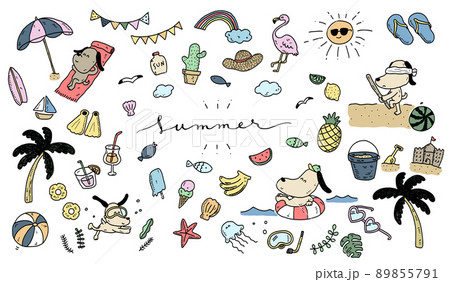 夏素材 with 犬(カラー) 夏素材 with 犬(カラー) 89855791