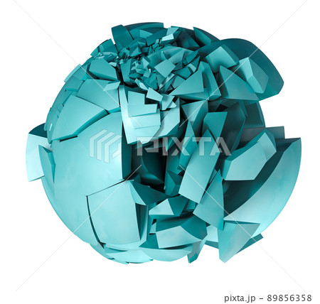 Broken shape and stone ball. 89856358
