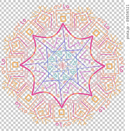 Mandala pattern ornament hand drawing illustrtion symmetrical meditation art 89856521
