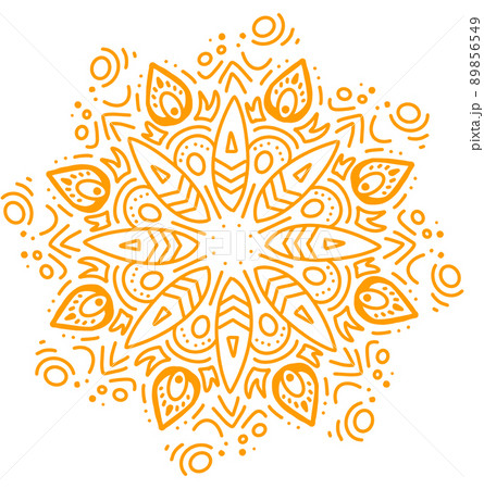 Mandala pattern ornament hand drawing illustrtion symmetrical meditation art 89856549