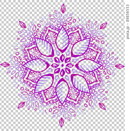 Mandala pattern ornament hand drawing illustrtion symmetrical meditation art 89856553