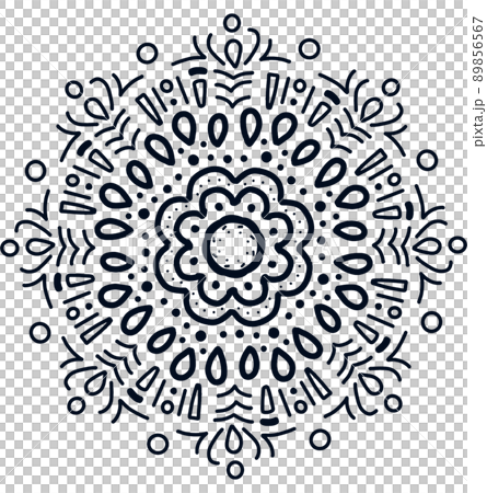 Mandala pattern ornament hand drawing illustrtion symmetrical meditation art 89856567