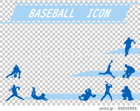 野球選手のアイコン(デザインレイアウト) 野球選手のアイコン(デザインレイアウト) 89856908