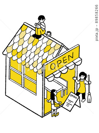お店を案内するイラスト　アイソメトリック 89858266