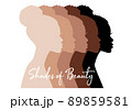 Black women, beauty, fashion, portrait, skin colors, women of color, vector 89859581