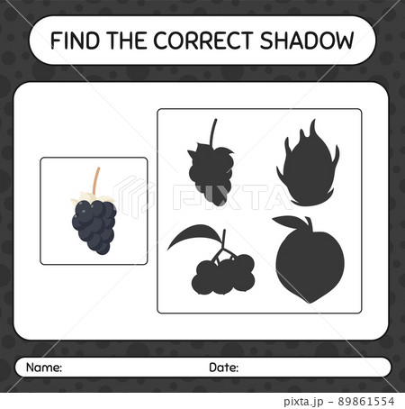 Find the correct shadows game with dewberry. worksheet for preschool kids, kids activity sheet Find the correct shadows game with dewberry. worksheet for preschool kids, kids activity sheet 89861554