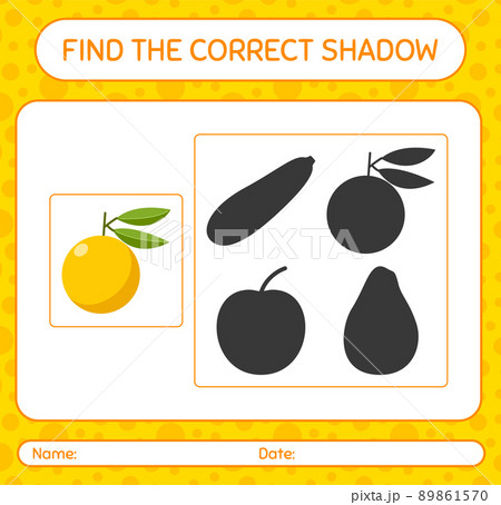 Find the correct shadows game with yuzu. worksheet for preschool kids, kids activity sheet 89861570
