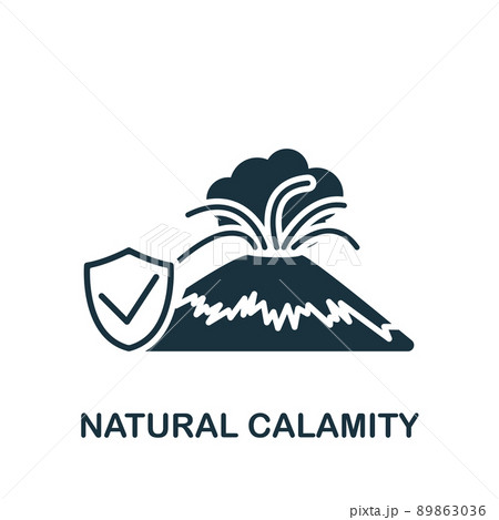 Natural Calamity icon. Monochrome simple Insurance icon for templates, web design and infographics Natural Calamity icon. Monochrome simple Insurance icon for templates, web design and infographics 89863036