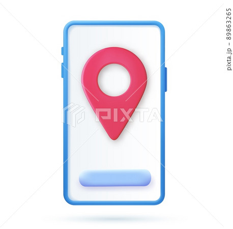 3d city map navigation smartphone icon. 89863265