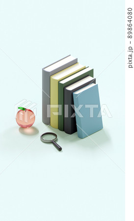 いろいろな本と虫眼鏡 89864080