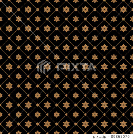 Cell, grid with diagonal lines and flowers seamless background, pattern. 89865076