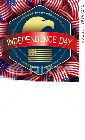 Best banner with polygonal frame and USA flag, the national symbol of America 89867241