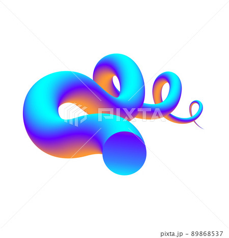 Colorful curve blend shape. Swirling gradient flow. Vector. 89868537
