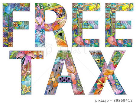 FREE TAX. Vector decorative zentangle object for decoration 89869415