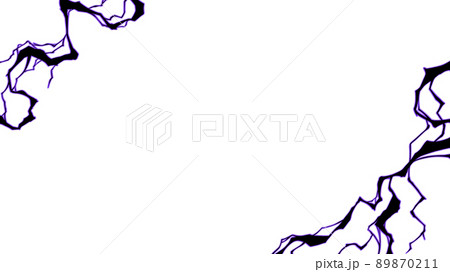 アニメ風_黒い雷のフレーム_エフェクト_16:9 89870211