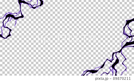 アニメ風_黒い雷のフレーム_エフェクト_16:9 89870211