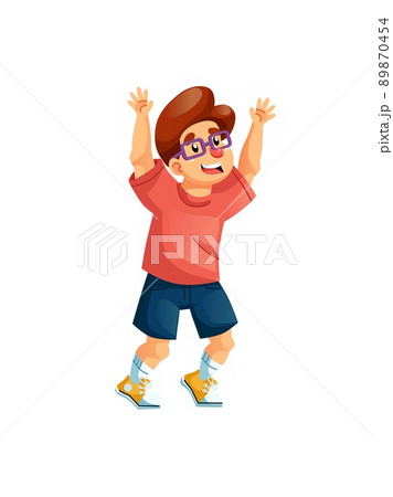 Flat cartoon kid character,happy childhood vector illustration concept Flat cartoon kid character,happy childhood vector illustration concept 89870454