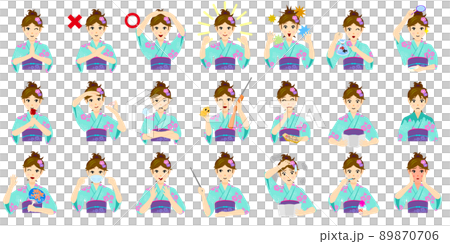 Yukata woman morning glory (set) 89870706