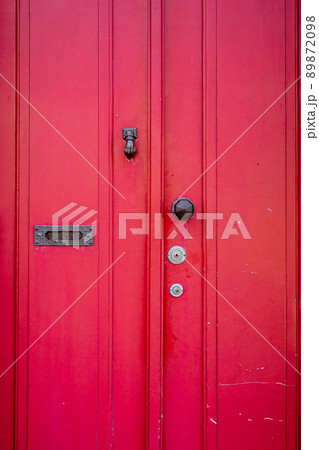 Fragment of Red wooden door texture. Fragment of Red wooden door texture. 89872098