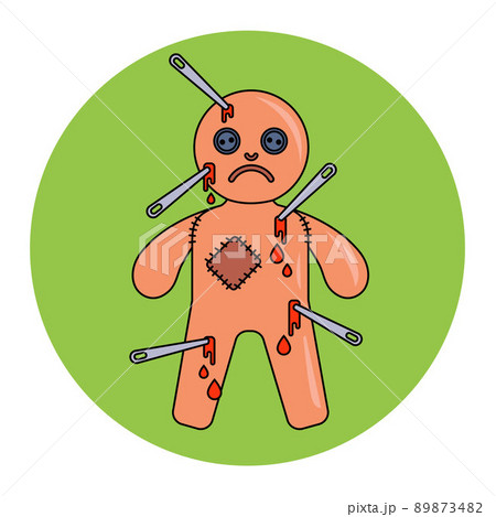 stick needles into a voodoo doll. perform a magic rite. 89873482
