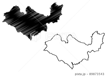 Kangra district (Himachal Pradesh State, Republic of India) map vector illustration, scribble sketch Kangra map 89873543