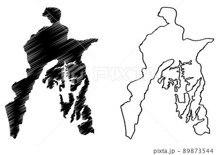 Kangpokpi district (Manipur State, Republic of India) map vector illustration, scribble sketch Sadar Hills map 89873544