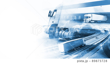 Abstract Design international shipment and highway. 89873728