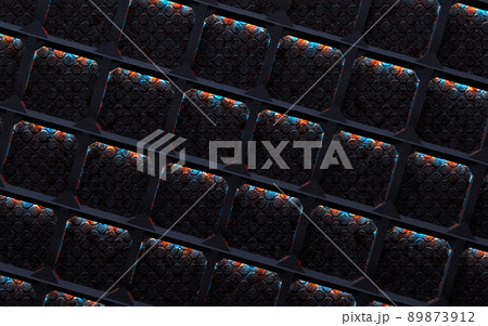 Mesh and grid surface in dark space.3d illustration. 89873912