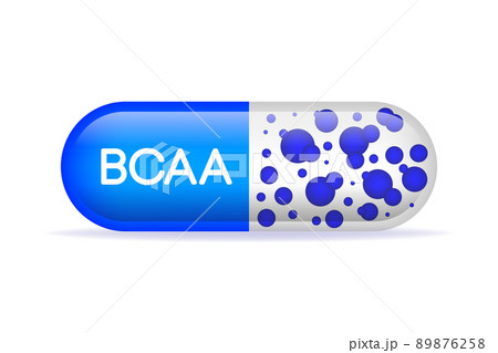 Flat icon with bcaa capsule. Flat icon capsule. 89876258