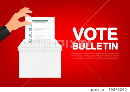 Checklist or vote bulletin in hand. Vector illustration design 89876260