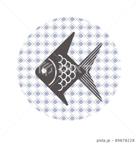 金魚のアイコンイラスト グレー 金魚のアイコンイラスト グレー 89878228