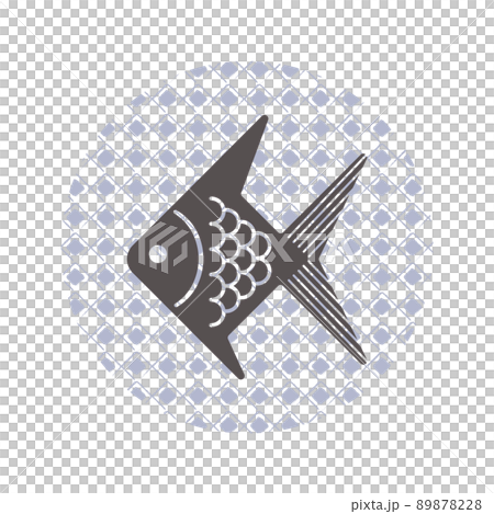 金魚のアイコンイラスト グレー 金魚のアイコンイラスト グレー 89878228