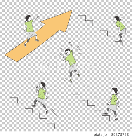 駆け上がる女の子のセット 駆け上がる女の子のセット 89878758