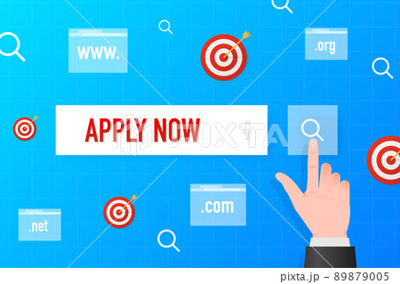 Cool vector Apply now banner in flat design. Vector illustration 89879005